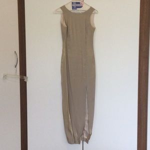 Ever Beauty Size 4 Petite gold shimmer evening gown